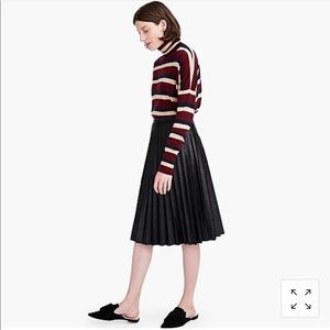J. Crew Faux-Leather pleated midi skirt
